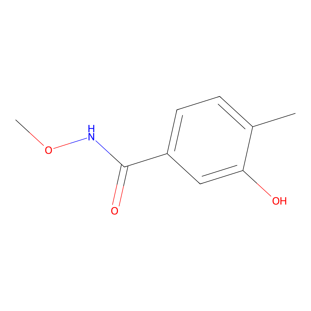3-Hydroxy-N-methoxy-4-methylbenzamide molecular structure, CAS 348165-51-5