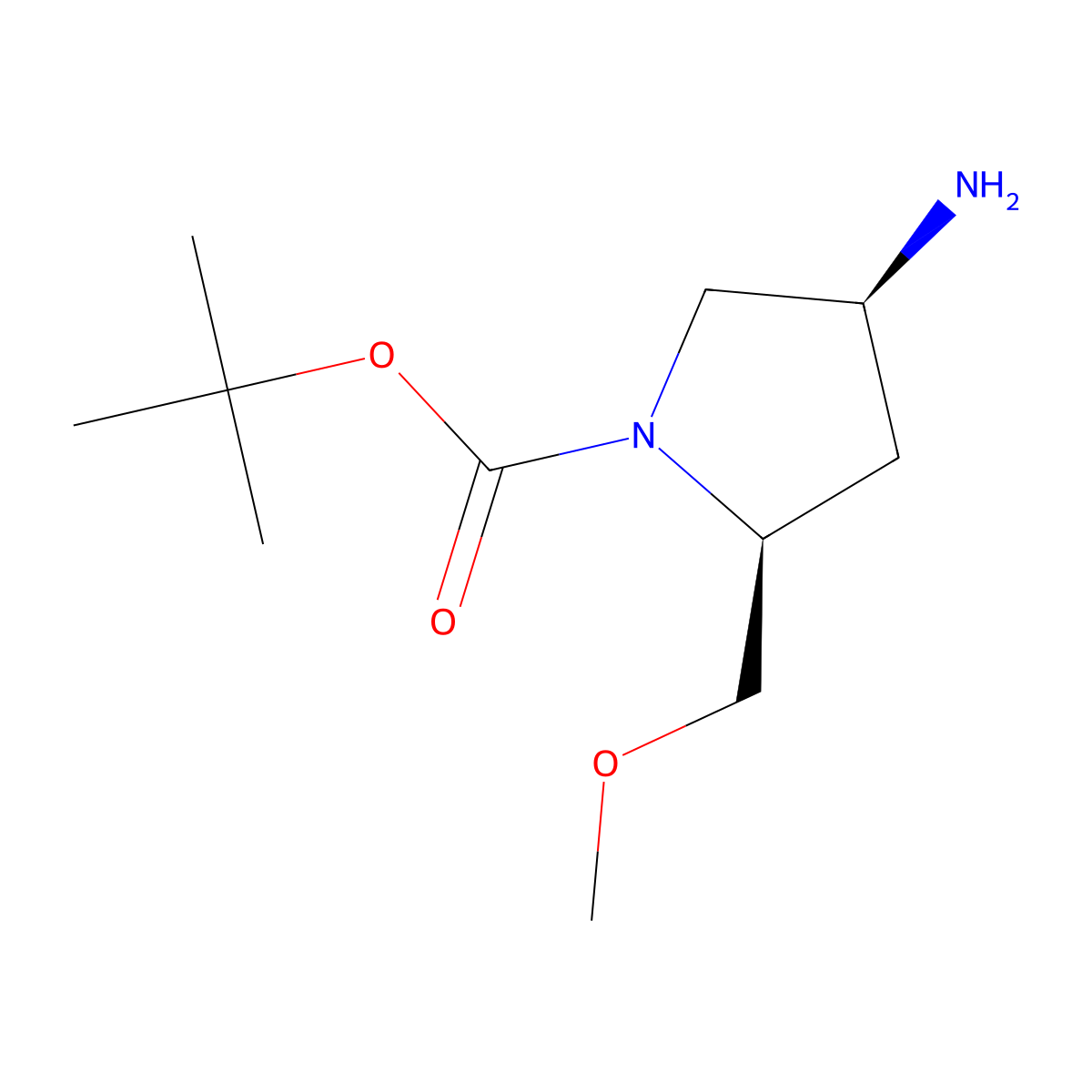 (2S,4S)-tert-Butyl 4-amino-2-(methoxymethyl)pyrrolidine-1-carboxylate molecular structure, CAS 348165-54-8