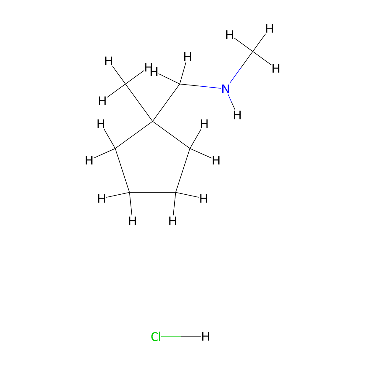 Methyl[(1-methylcyclopentyl)methyl]aminehydrochloride molecular structure, CAS 348165-66-2