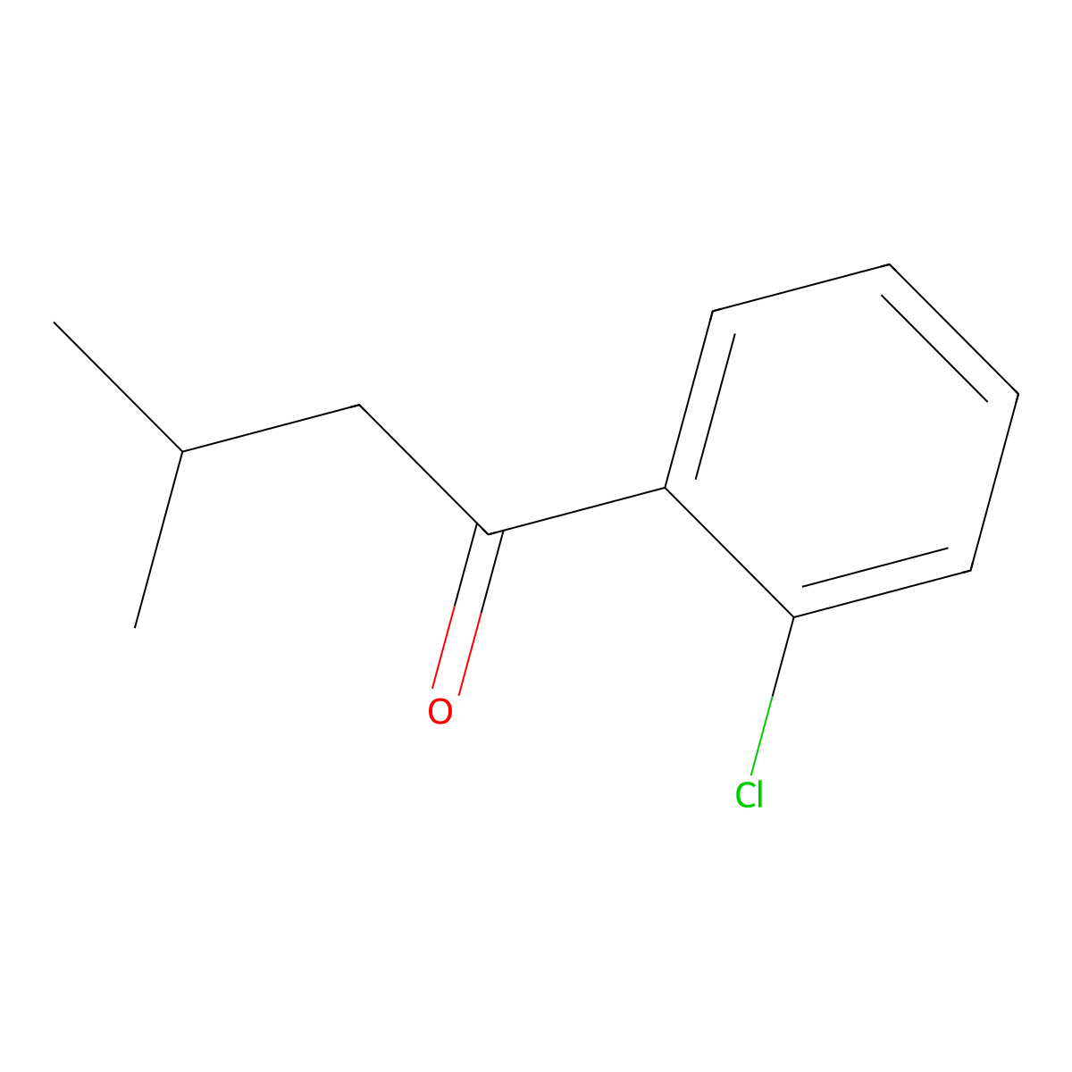 1-(2-Chlorophenyl)-3-methyl-1-butanone molecular structure, CAS 348168-03-6