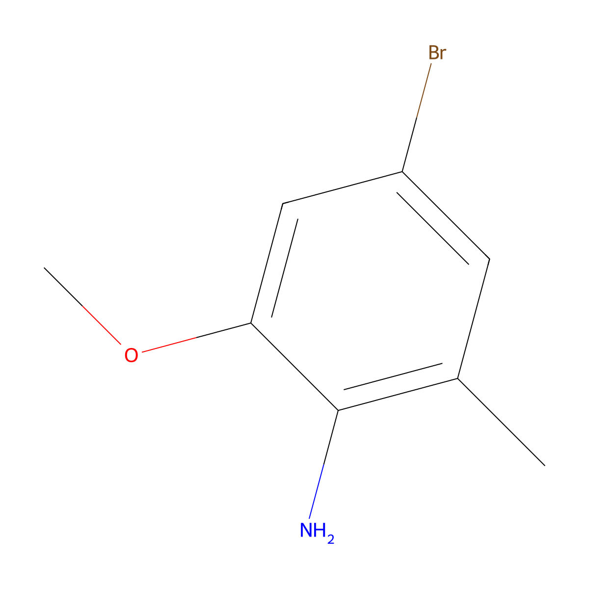 4-Bromo-2-methoxy-6-methylaniline molecular structure, CAS 348169-39-1