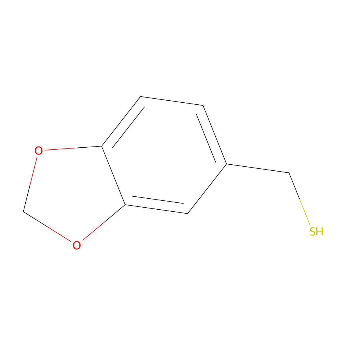 (2H-1,3-Benzodioxol-5-yl)methanethiol molecular structure, CAS 34817-07-7