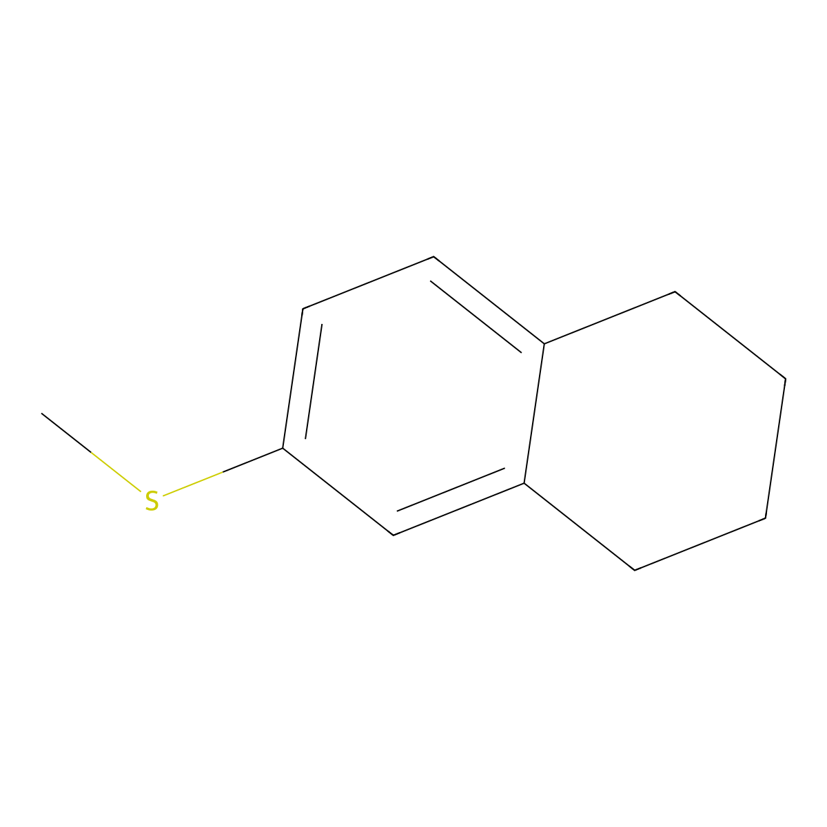 1,2,3,4-Tetrahydro-6-(methylthio)naphthalene molecular structure, CAS 34817-10-2