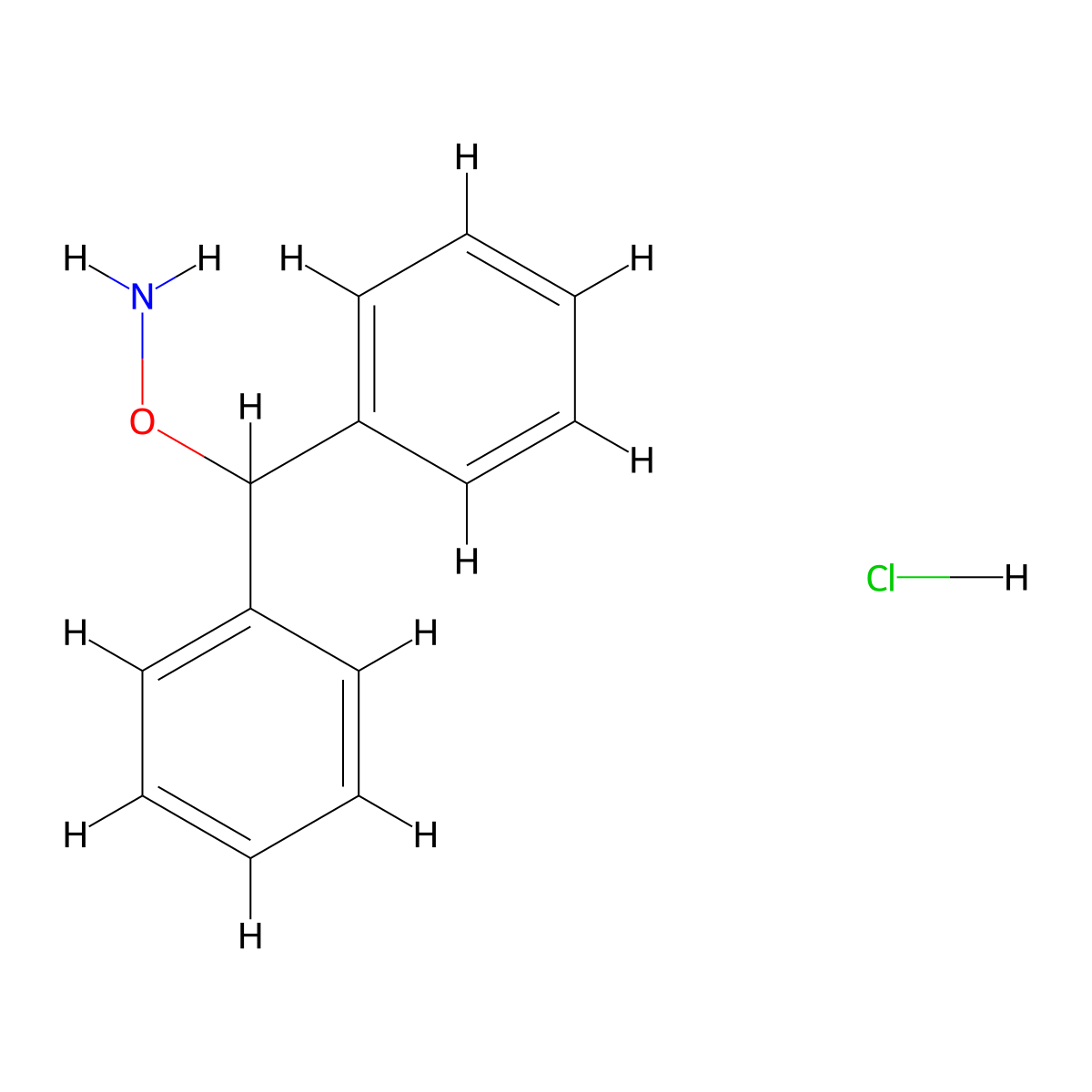 Hydroxylamine, O-(diphenylmethyl)-, hydrochloride molecular structure, CAS 3482-34-6
