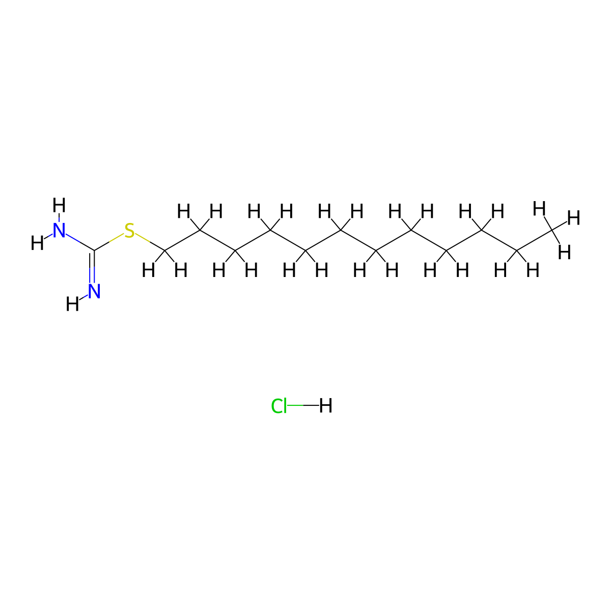 Carbamimidothioic acid, dodecyl ester, monohydrochloride molecular structure, CAS 3482-54-0