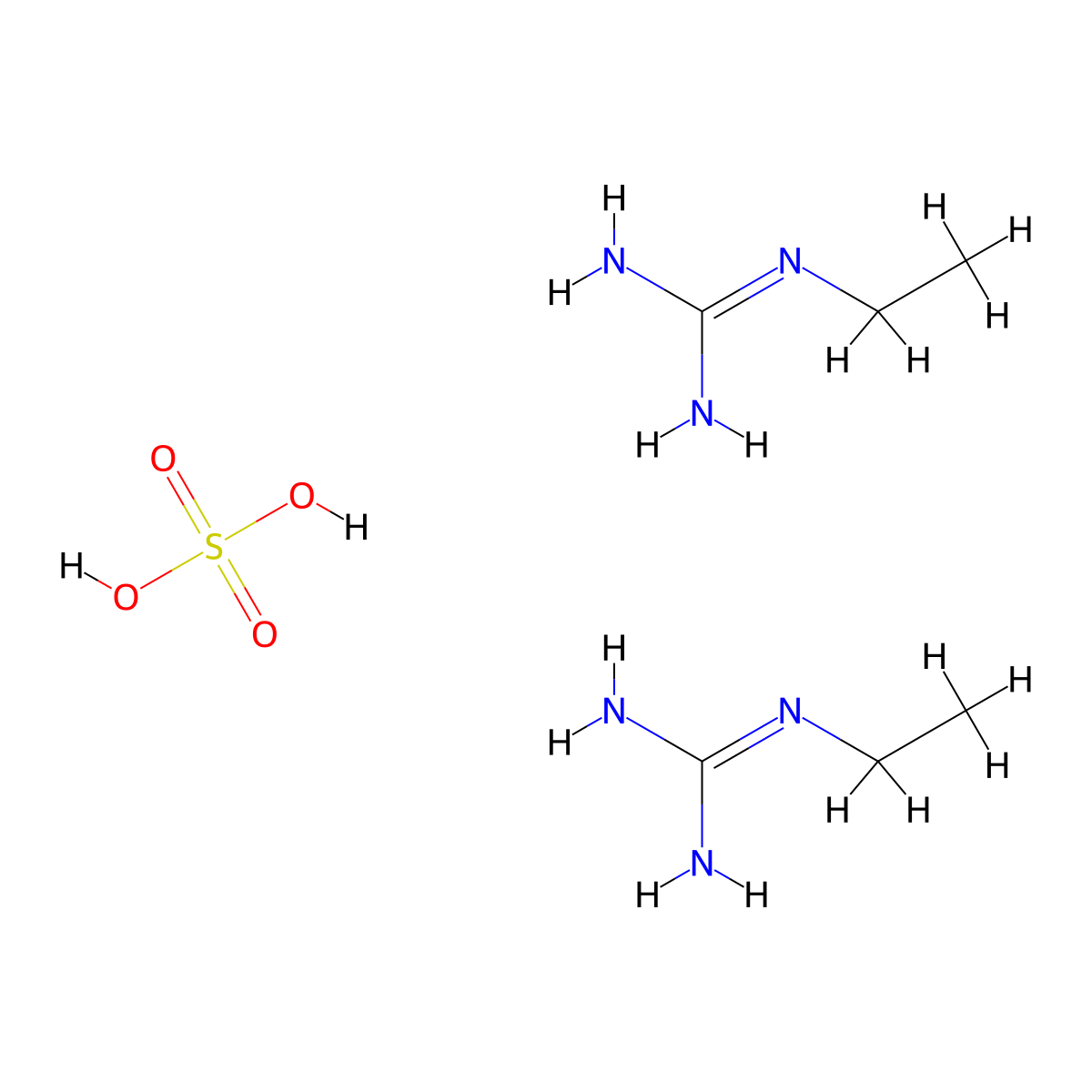 Ethylguanidinium sulphate (2:1) molecular structure, CAS 3482-86-8