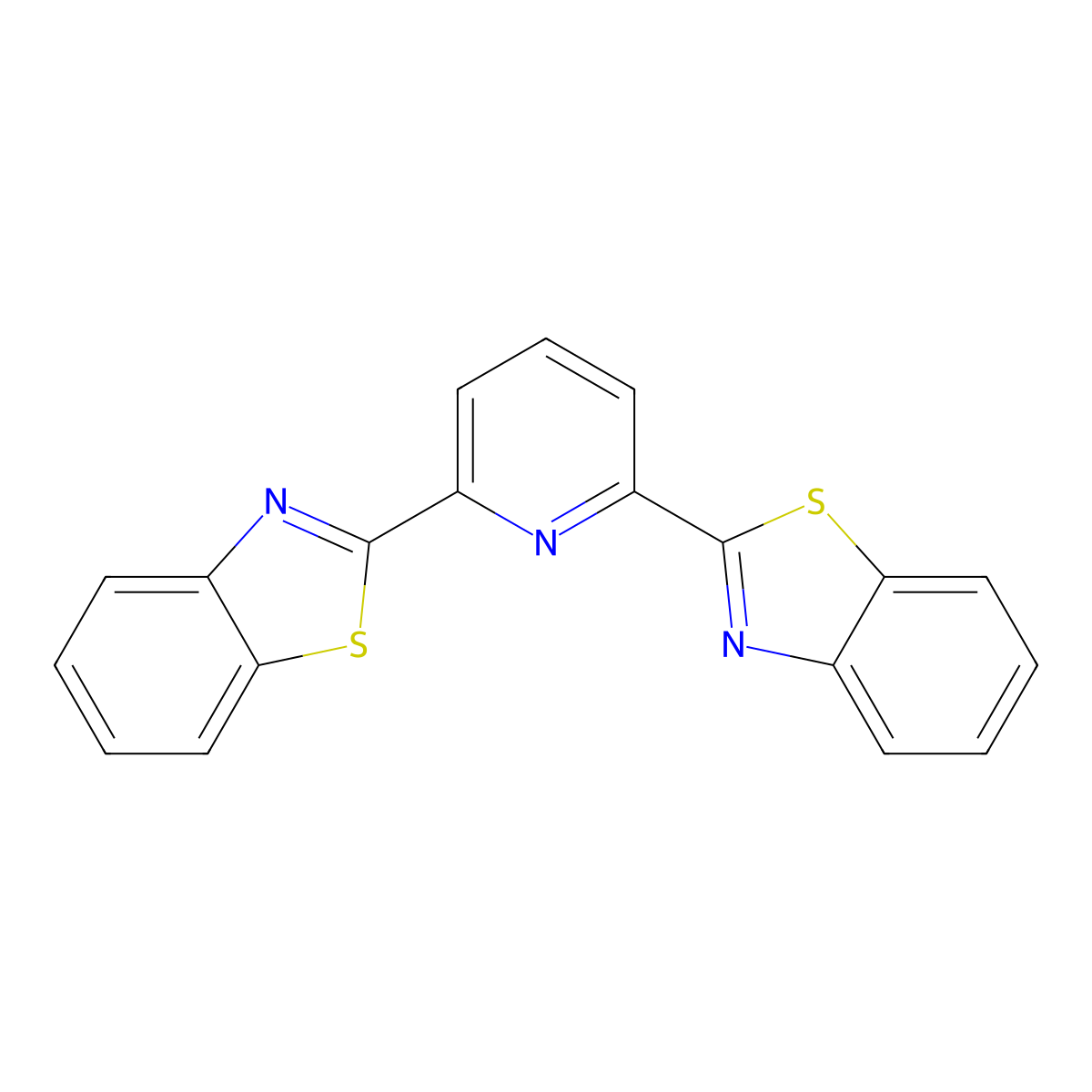 Benzothiazole, 2,2'-(2,6-pyridinediyl)bis- molecular structure, CAS 34826-00-1