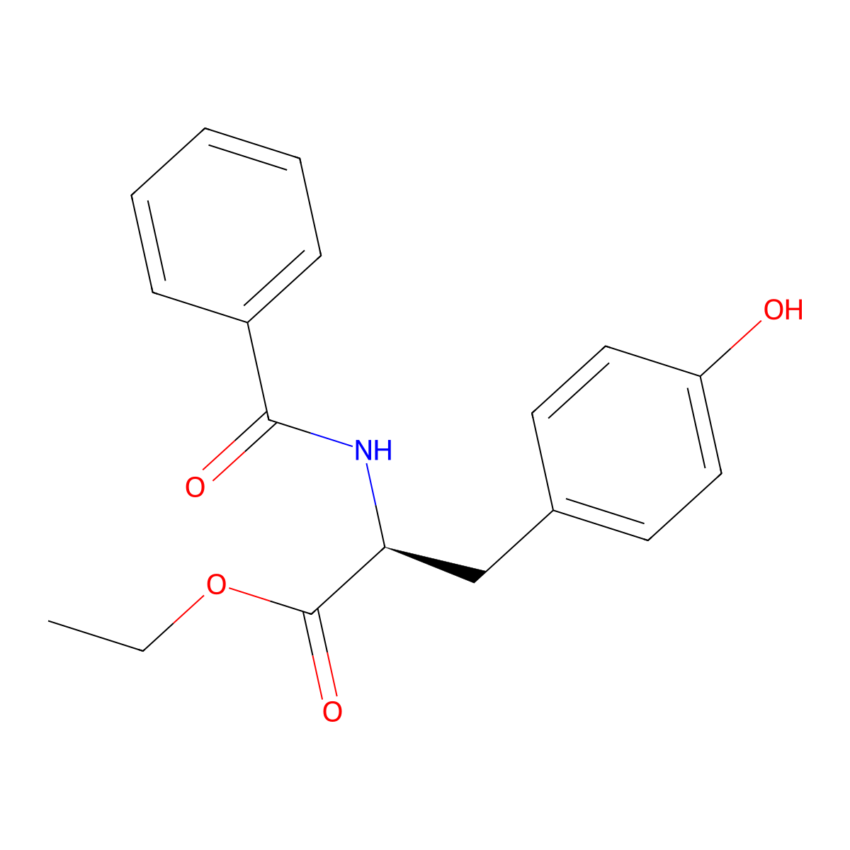 N-Benzoyl-L-tyrosine ethyl ester molecular structure, CAS 3483-82-7