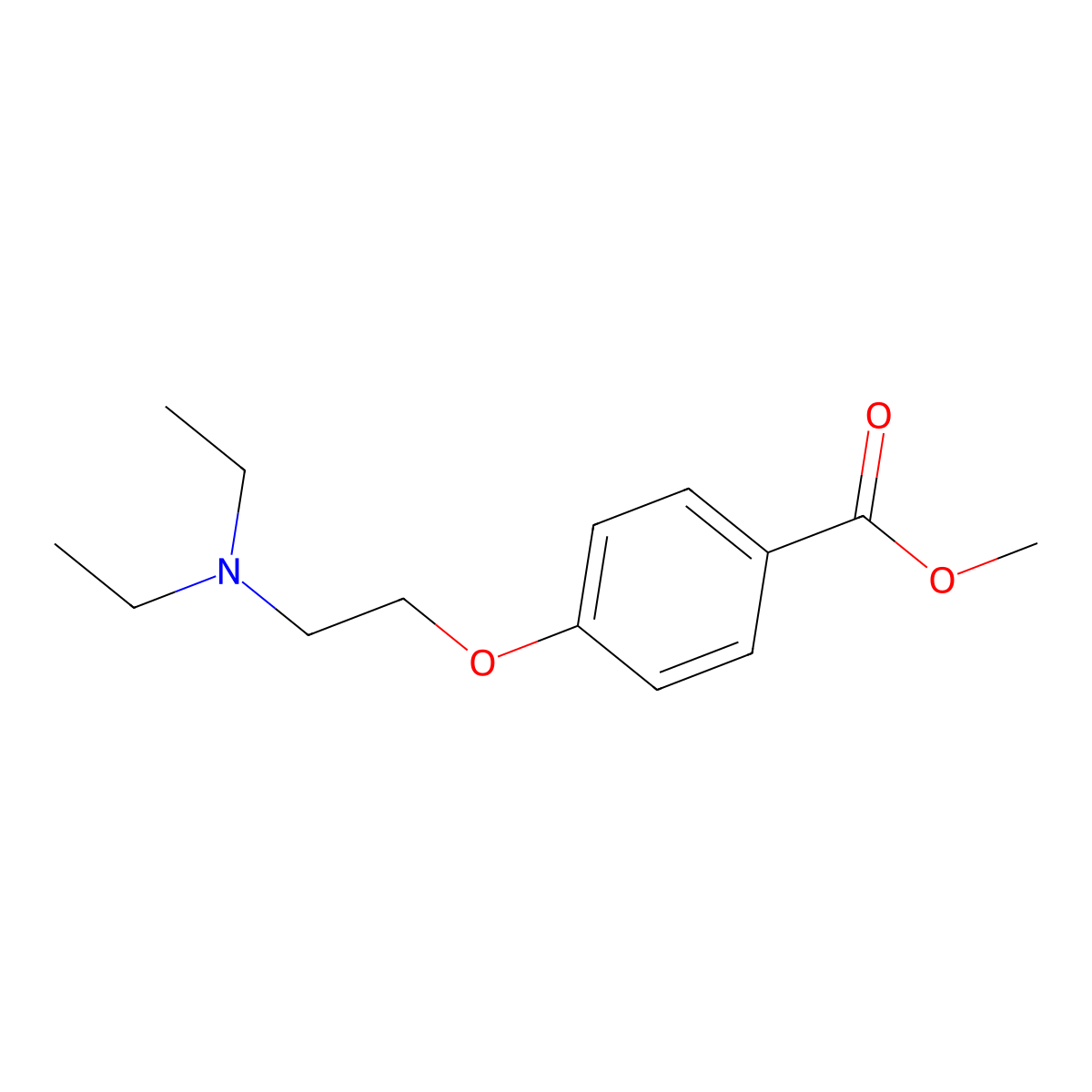 Benzoic acid, p-(2-(diethylamino)ethoxy)-, methyl ester molecular structure, CAS 3483-96-3