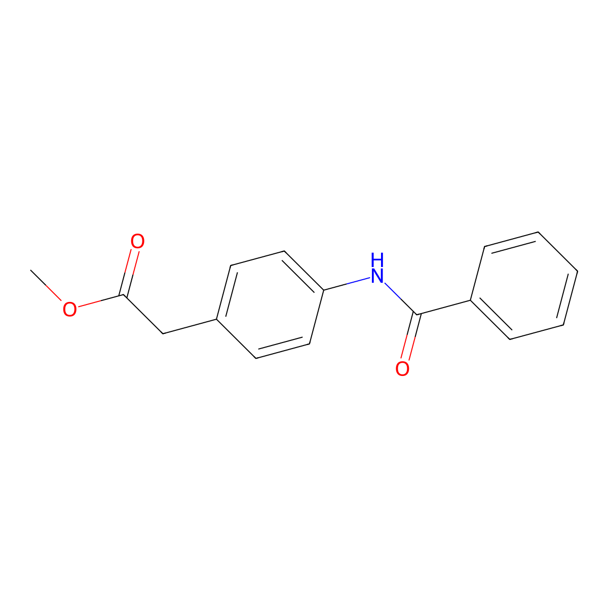 Methyl 2-(4-benzamidophenyl)acetate molecular structure, CAS 34835-01-3