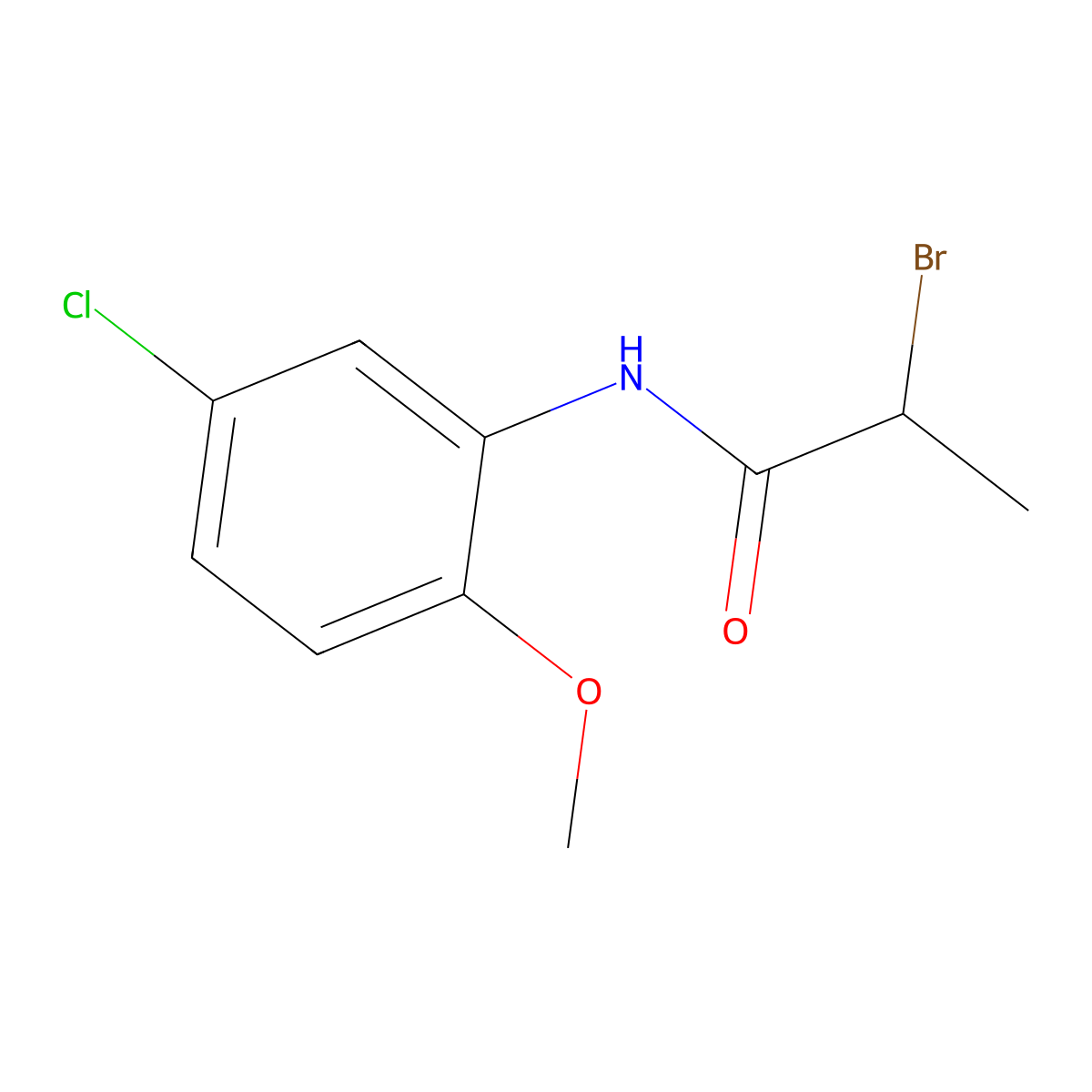 2-bromo-N-(5-chloro-2-methoxyphenyl)propanamide molecular structure, CAS 34836-61-8