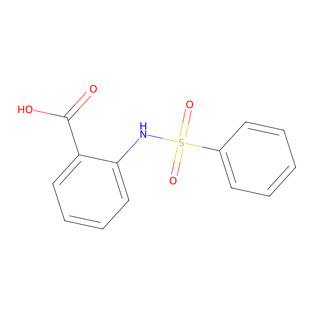 Benzoic acid, 2-((phenylsulfonyl)amino)- molecular structure, CAS 34837-67-7