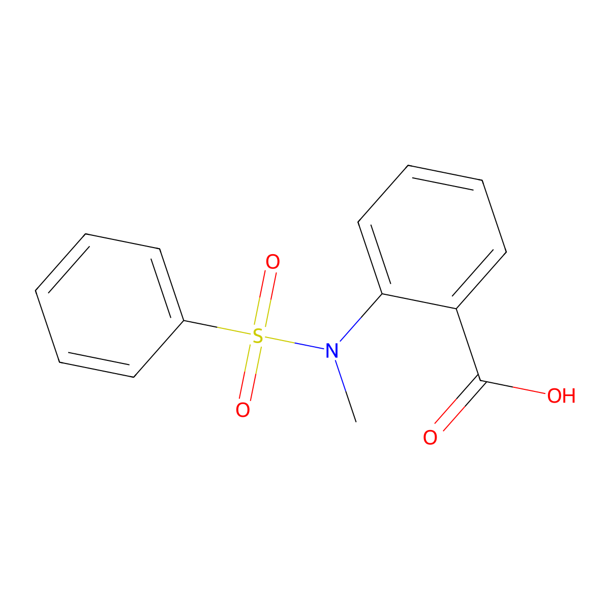 2-[Methyl(phenylsulfonyl)amino]benzoic acid molecular structure, CAS 34837-68-8