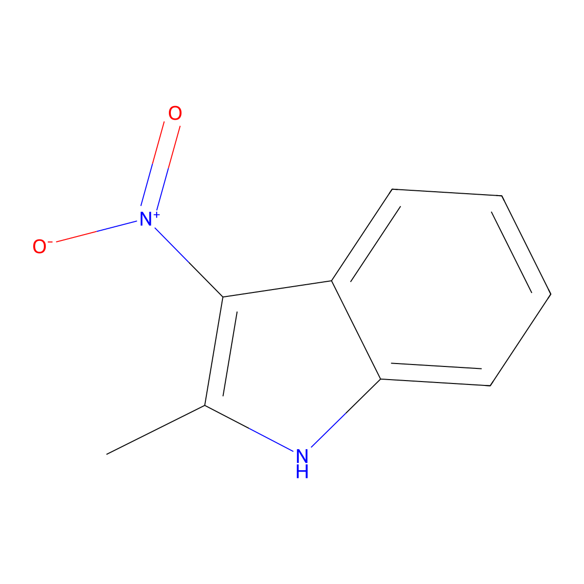 2-methyl-3-nitro-1H-indole molecular structure, CAS 3484-08-0
