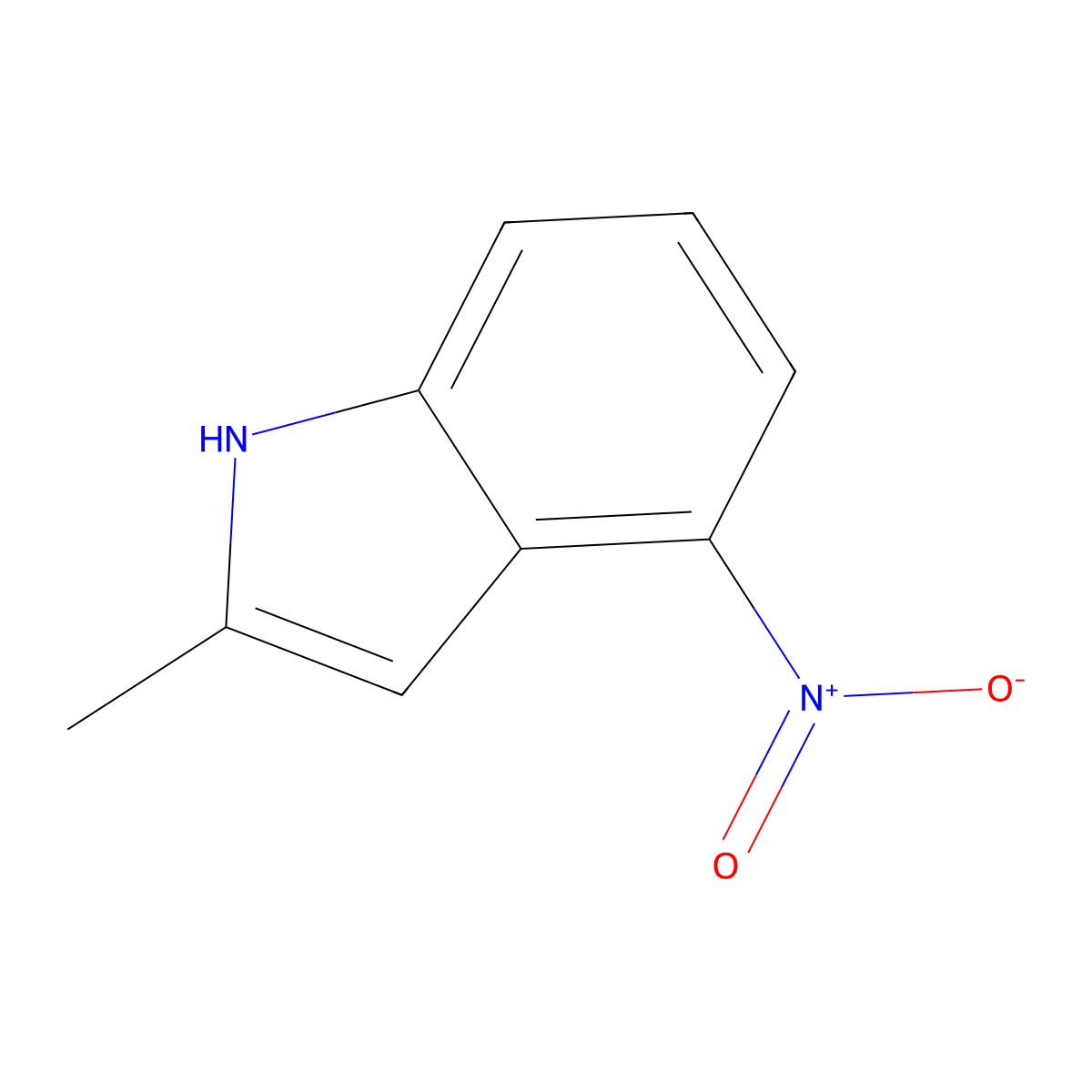 1H-Indole, 2-methyl-4-nitro- molecular structure, CAS 3484-10-4