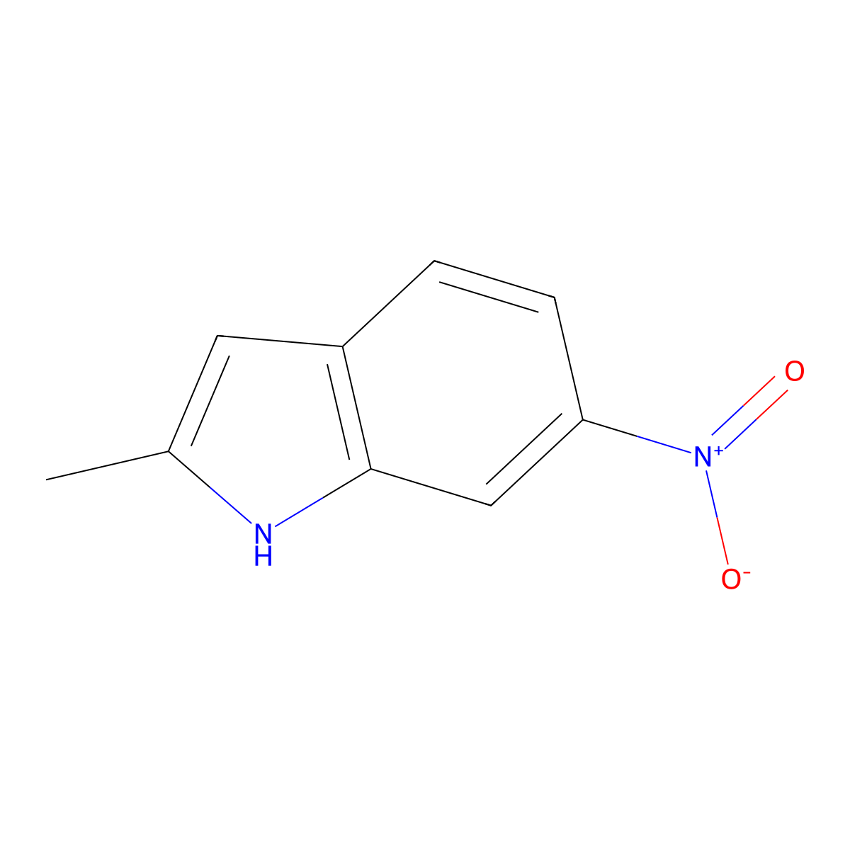 2-Methyl-6-nitro-1H-indole molecular structure, CAS 3484-23-9