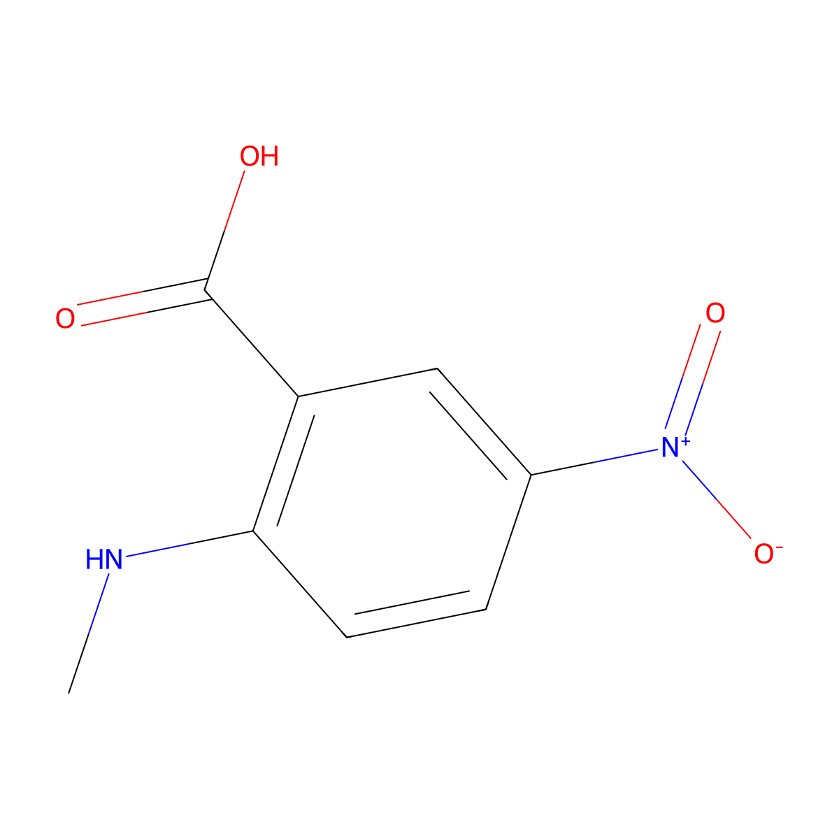2-(Methylamino)-5-nitrobenzoic acid molecular structure, CAS 3484-33-1