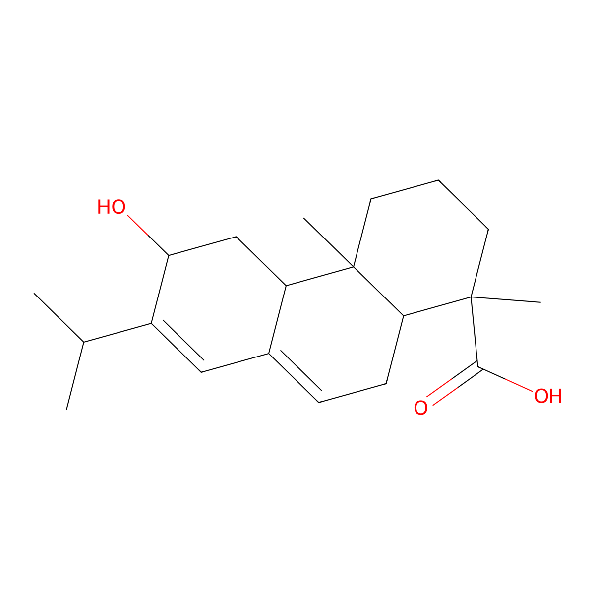 12alpha-12-Hydroxy-7,13-abietadien-18-oic acid molecular structure, CAS 3484-61-5