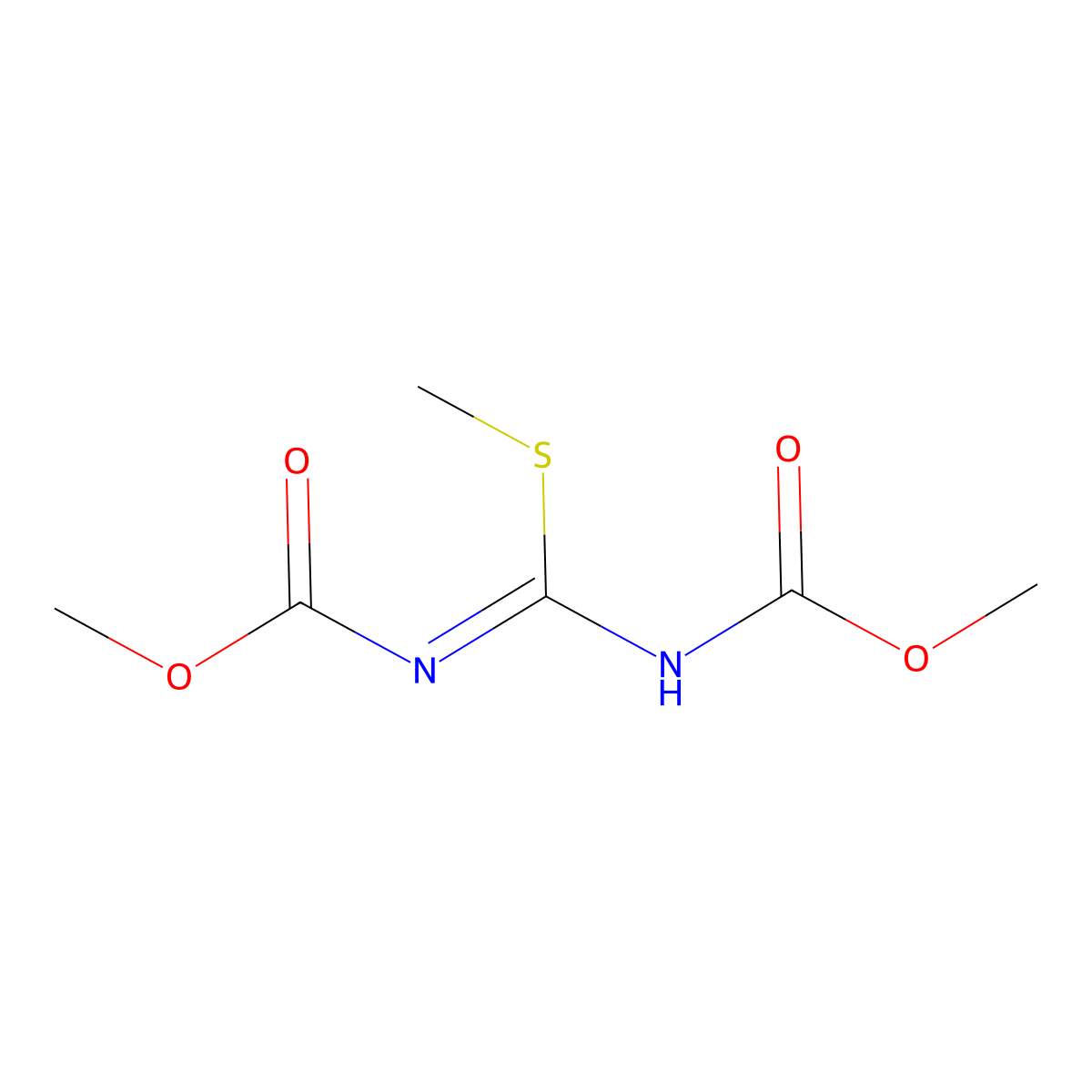 Methyl [[(methoxycarbonyl)amino](methylthio)methylene]carbamate molecular structure, CAS 34840-23-8