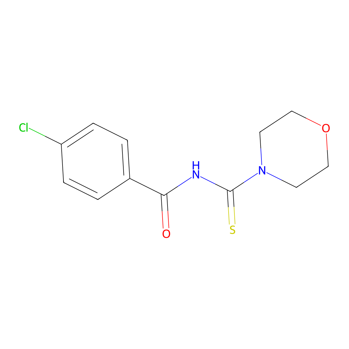 4-(N-(4-chlorobenzoyl)(thiocarbamoyl))morpholine molecular structure, CAS 34840-50-1