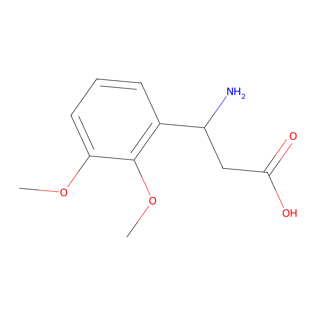 3-Amino-3-(2,3-dimethoxyphenyl)propanoic acid molecular structure, CAS 34840-98-7