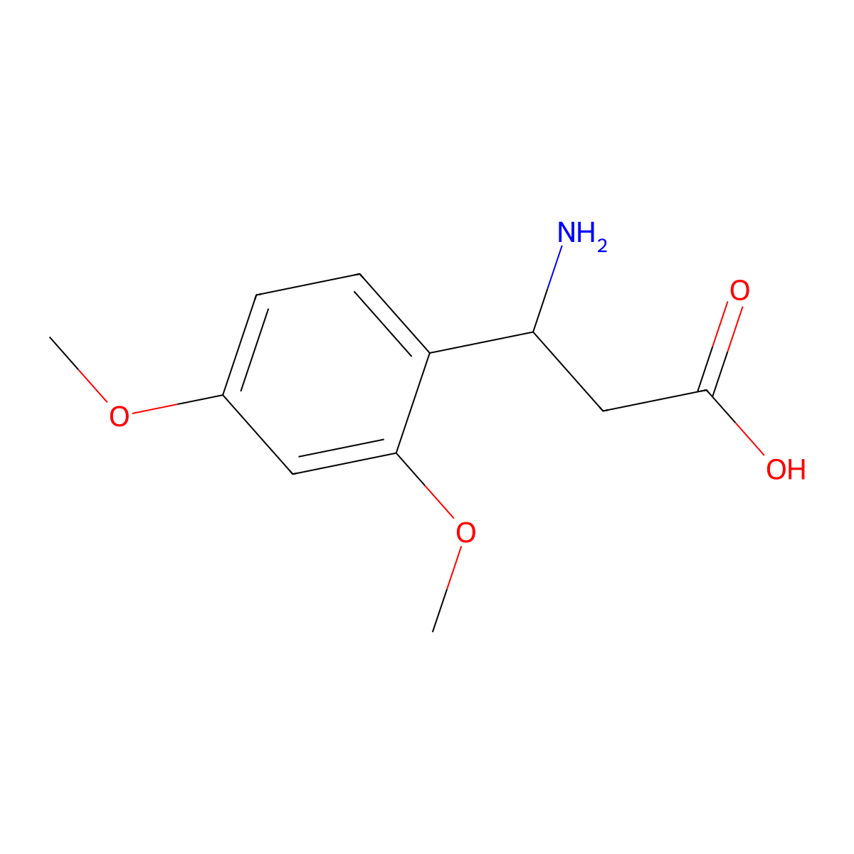 3-Amino-3-(2,4-dimethoxy-phenyl)-propionic acid molecular structure, CAS 34841-02-6