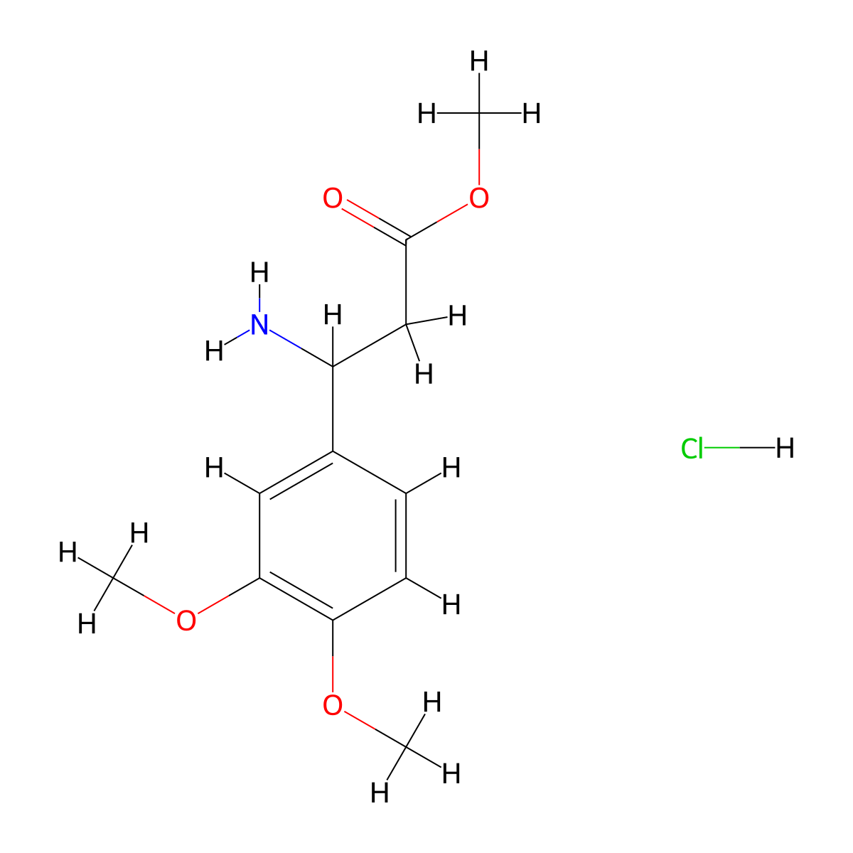 Methyl 3-amino-3-(3,4-dimethoxyphenyl)propanoate hydrochloride molecular structure, CAS 34841-03-7