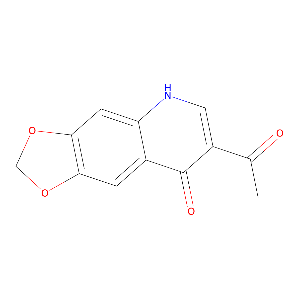 1,3-Dioxolo(4,5-g)quinolin-8(5H)-one, 7-acetyl- molecular structure, CAS 34841-19-5