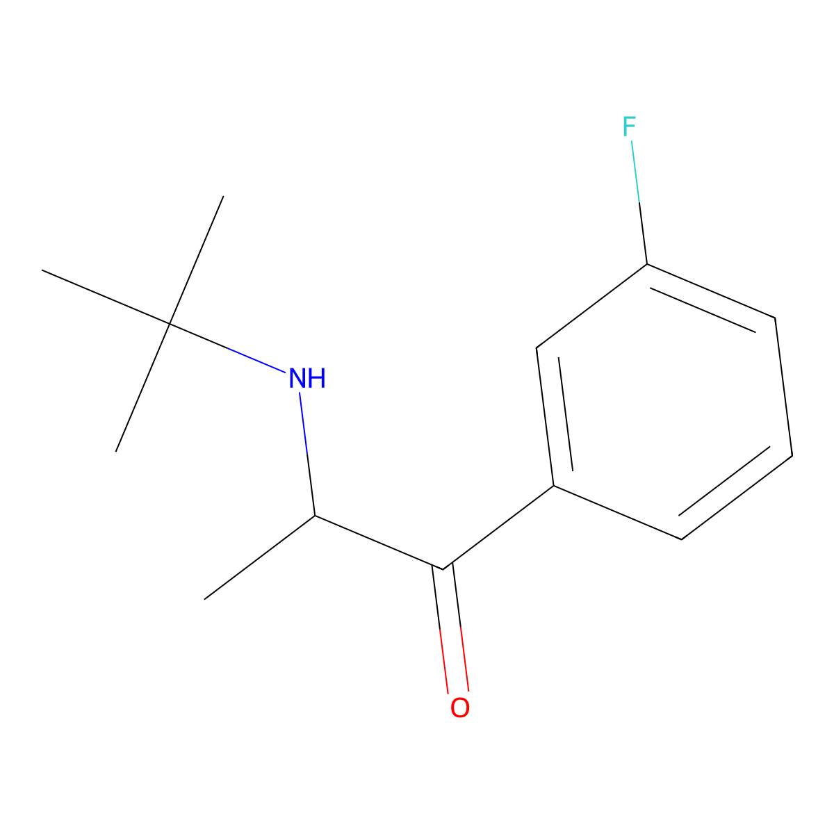 2-(Tert-butylamino)-1-(3-fluorophenyl)propan-1-one molecular structure, CAS 34841-40-2