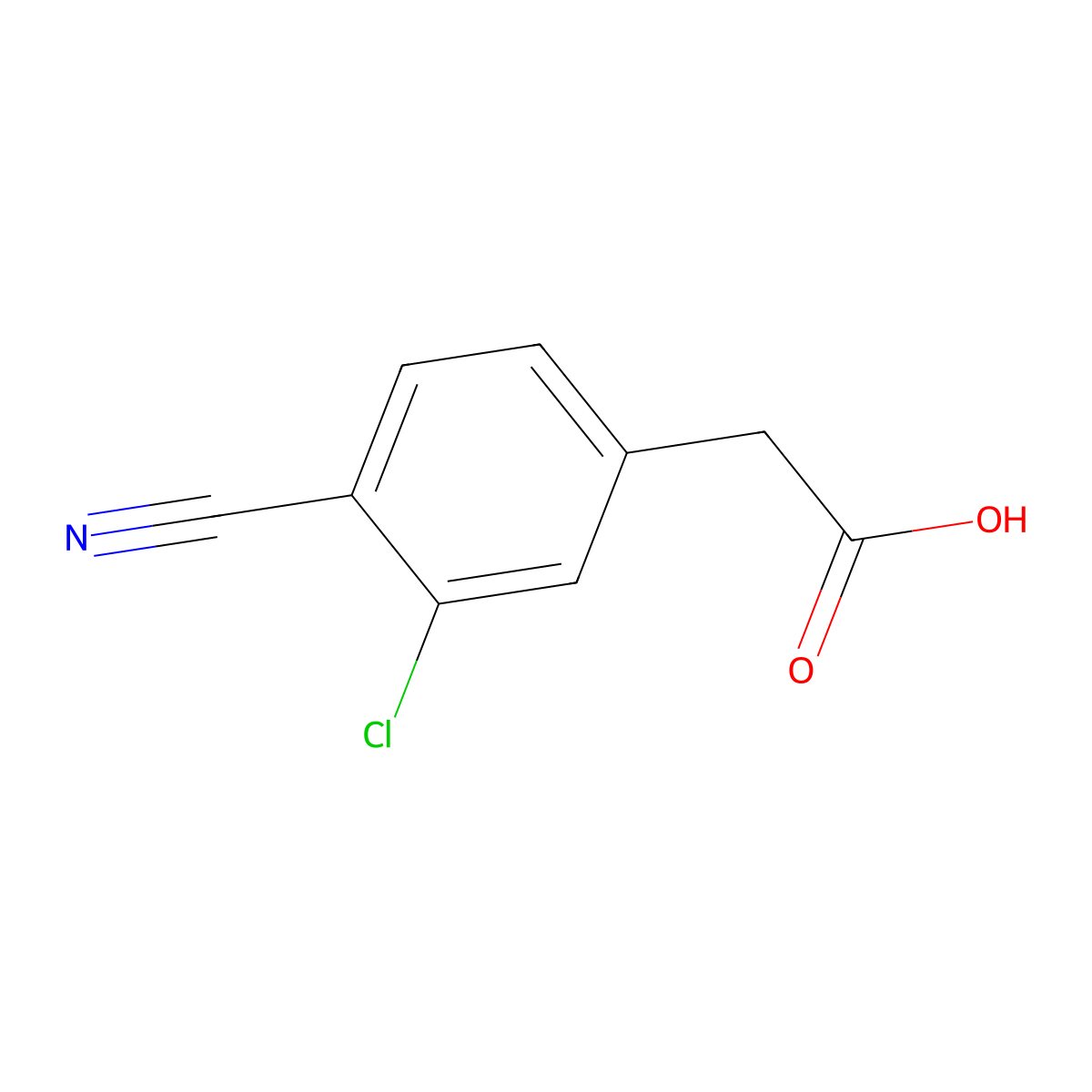 2-(3-Chloro-4-cyanophenyl)acetic acid molecular structure, CAS 34841-48-0