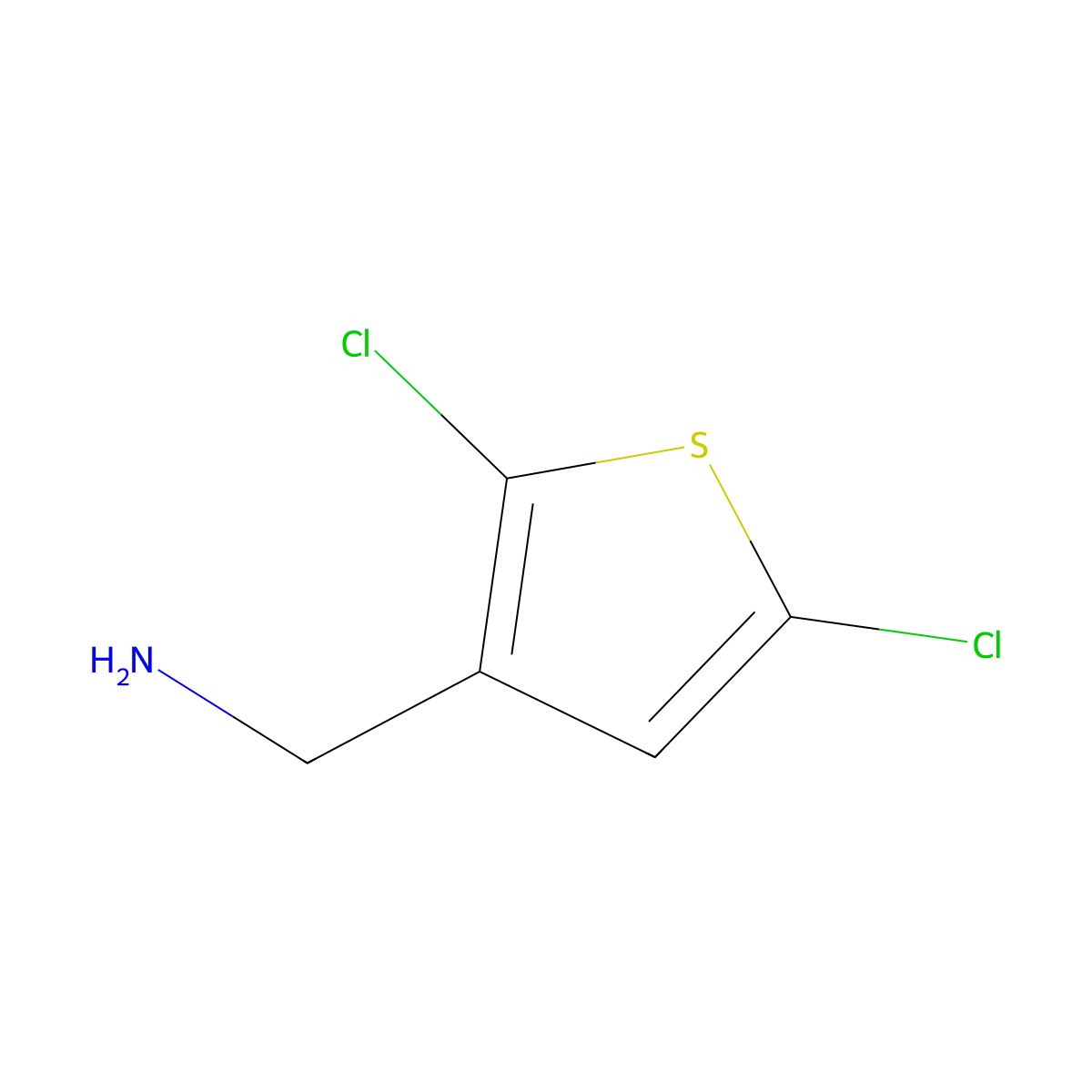 (2,5-Dichlorothiophen-3-yl)methanamine molecular structure, CAS 34843-79-3