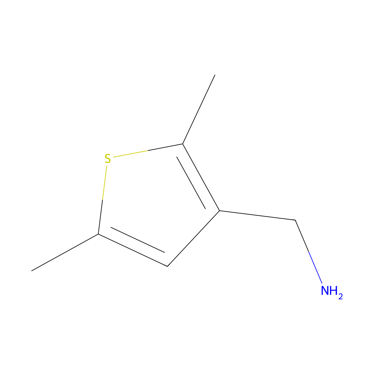(2,5-Dimethylthiophen-3-yl)methanamine molecular structure, CAS 34843-88-4
