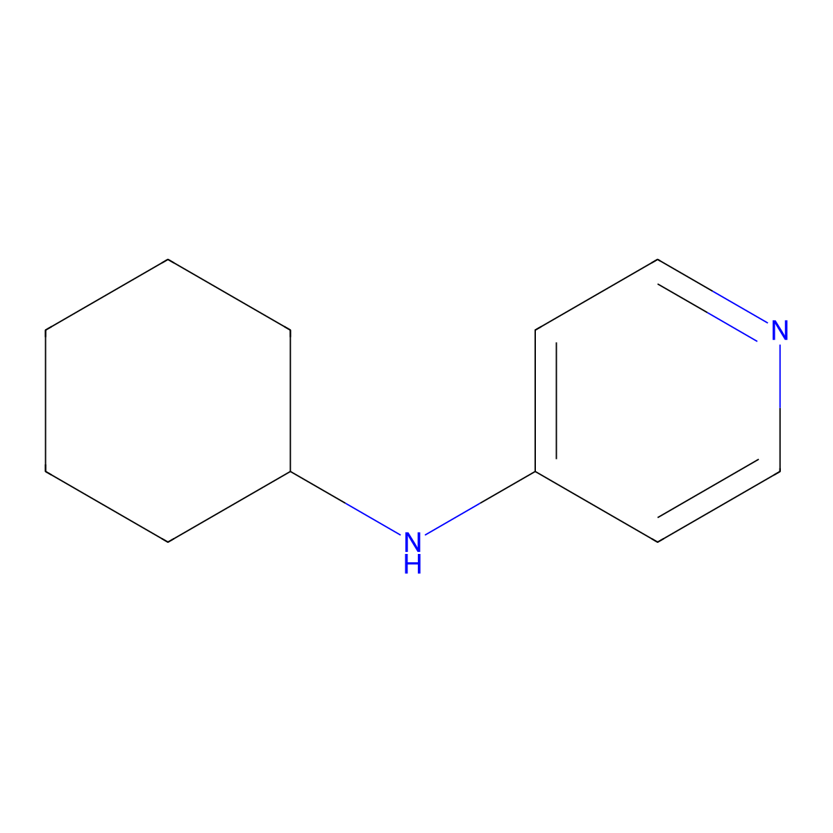 N-cyclohexylpyridin-4-amine molecular structure, CAS 34844-87-6