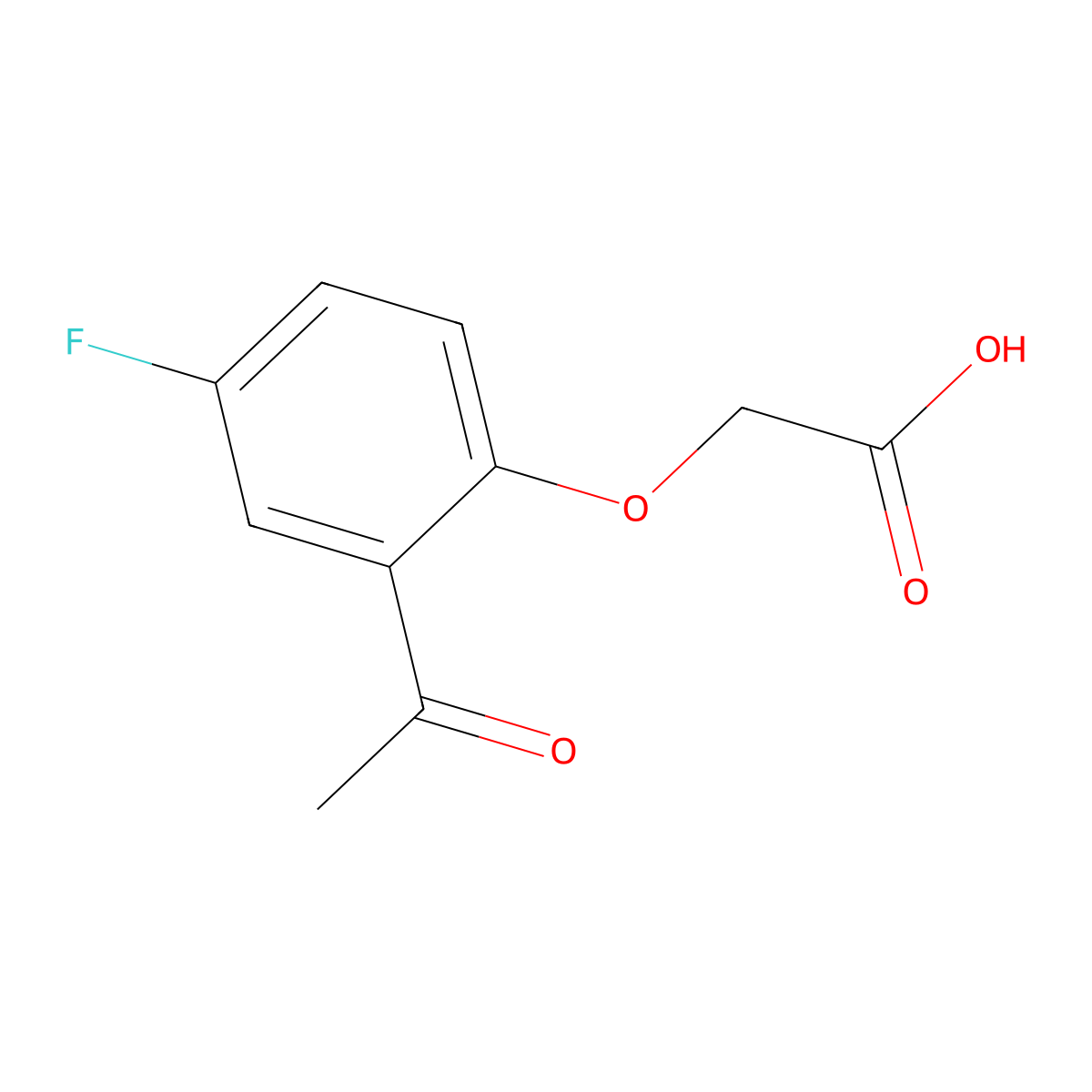2-(2-Acetyl-4-fluorophenoxy)acetic acid molecular structure, CAS 34848-65-2