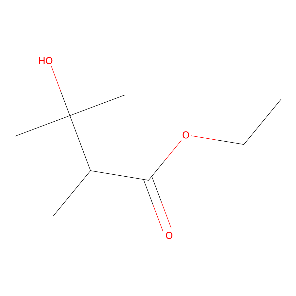 Ethyl 3-hydroxy-2,3-dimethylbutanoate molecular structure, CAS 34849-39-3