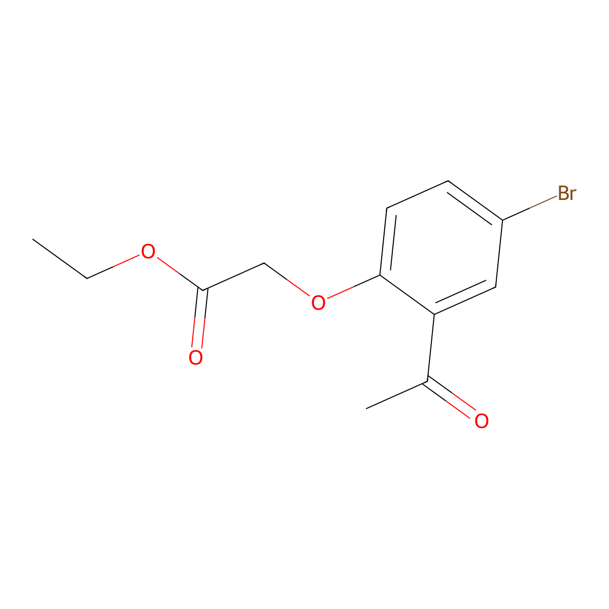 Ethyl 2-(2-acetyl-4-bromophenoxy)acetate molecular structure, CAS 34849-50-8