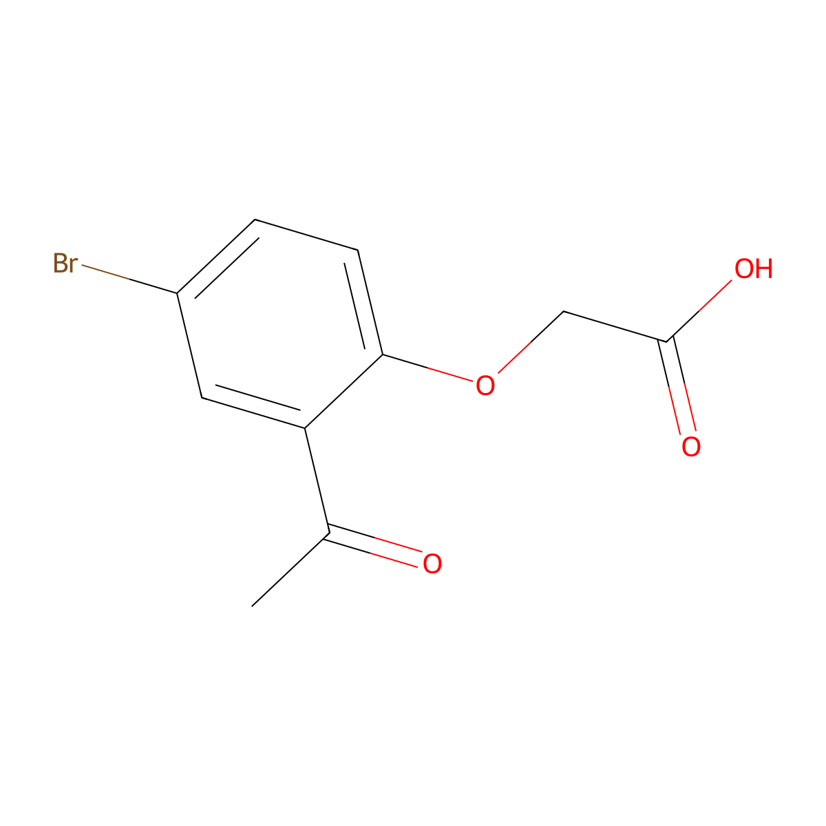 2-(2-Acetyl-4-bromophenoxy)acetic acid molecular structure, CAS 34849-51-9
