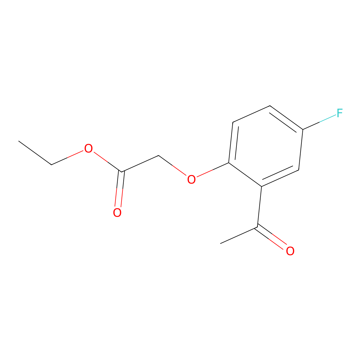 Ethyl 2-(2-acetyl-4-fluorophenoxy)acetate molecular structure, CAS 34849-57-5