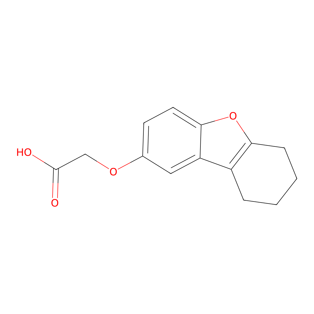 2-(8-Oxatricyclo(7.4.0.0,2,7)trideca-1(9),2,4,6-tetraen-4-yloxy)acetic acid molecular structure, CAS 34855-08-8