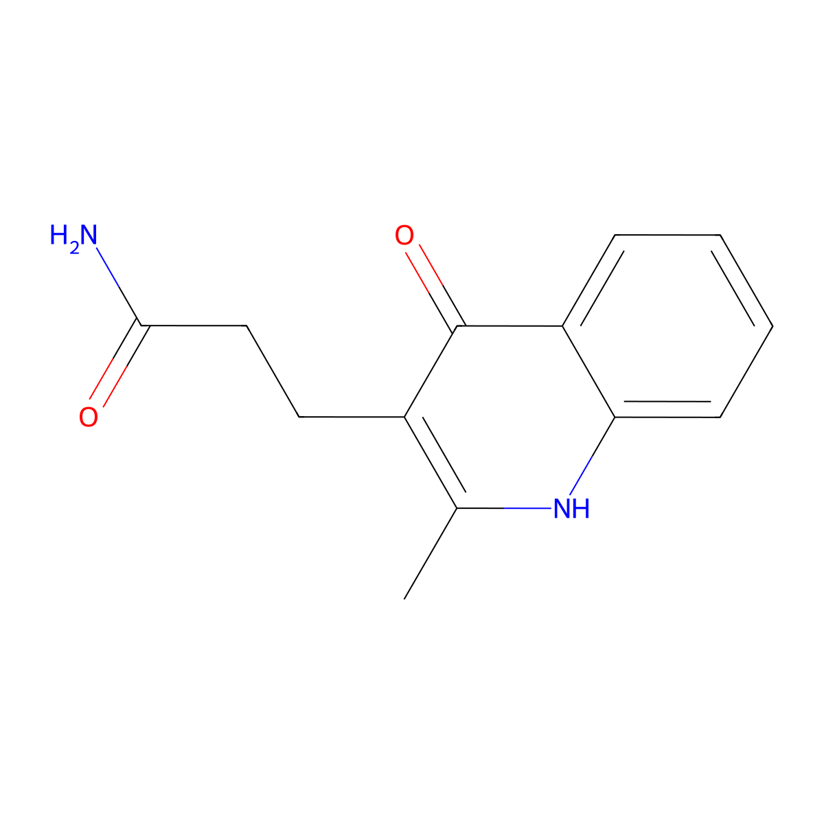 3-(2-Methyl-4-oxo-1,4-dihydroquinolin-3-yl)propanamide molecular structure, CAS 34859-21-7