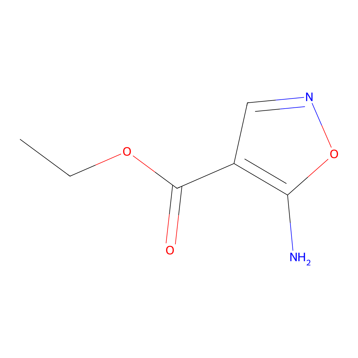 Ethyl 5-amino-1,2-oxazole-4-carboxylate molecular structure, CAS 34859-64-8