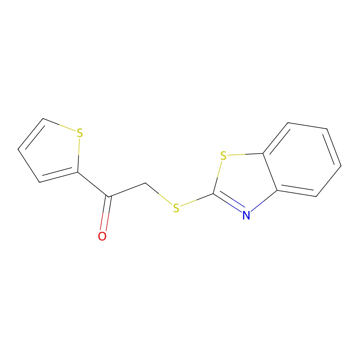 2-(1,3-Benzothiazol-2-ylsulfanyl)-1-thiophen-2-ylethanone molecular structure, CAS 348592-11-0
