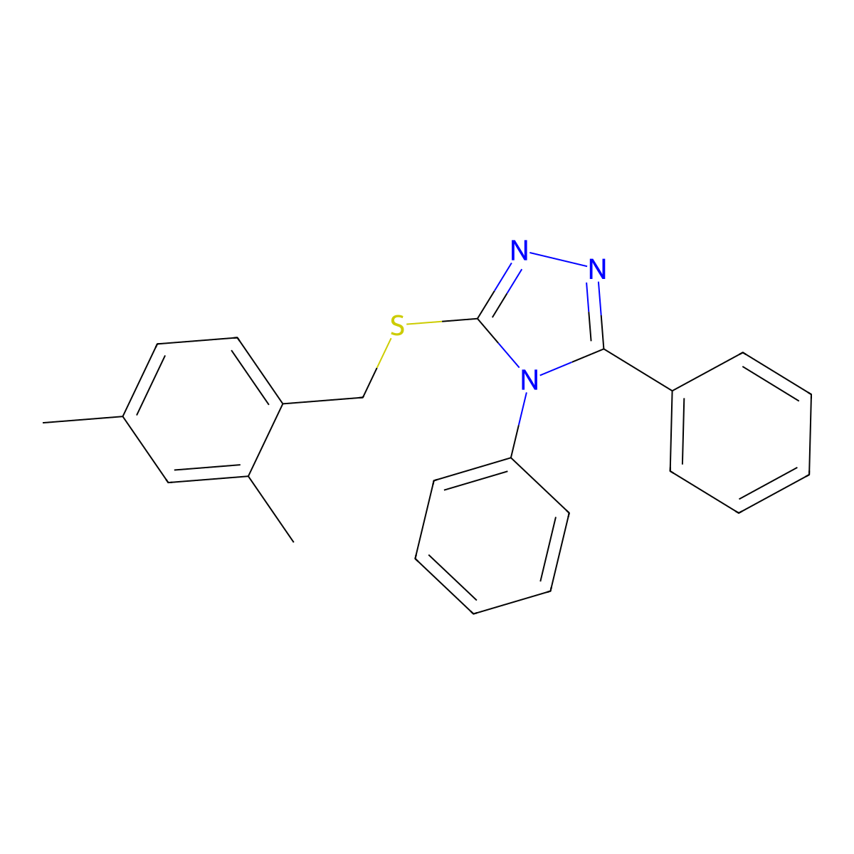 3-[(2,4-Dimethylphenyl)methylsulfanyl]-4,5-diphenyl-1,2,4-triazole molecular structure, CAS 348593-34-0