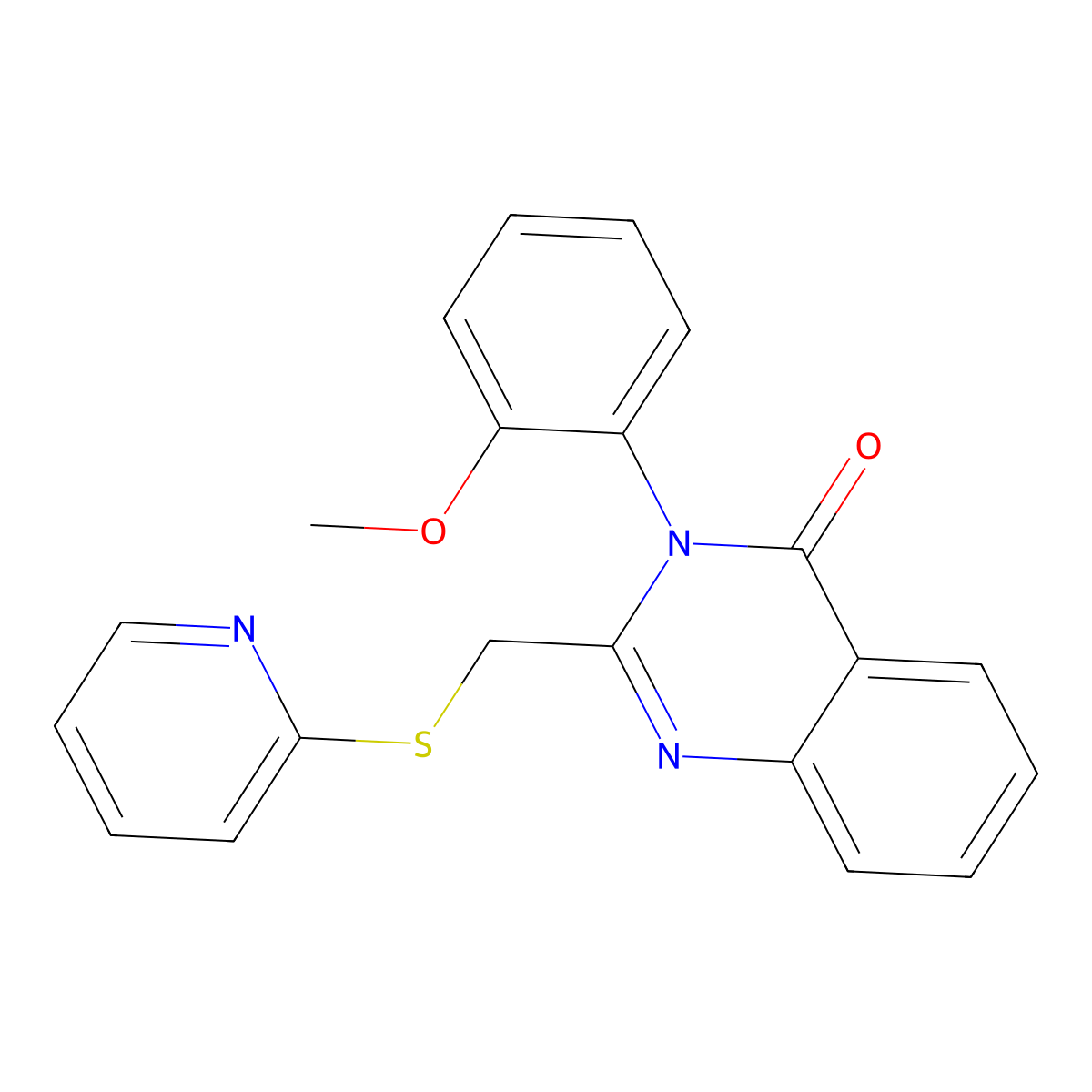 3-(2-Methoxy-phenyl)-2-(pyridin-2-ylsulfanylmethyl)-3H-quinazolin-4-one molecular structure, CAS 348593-56-6