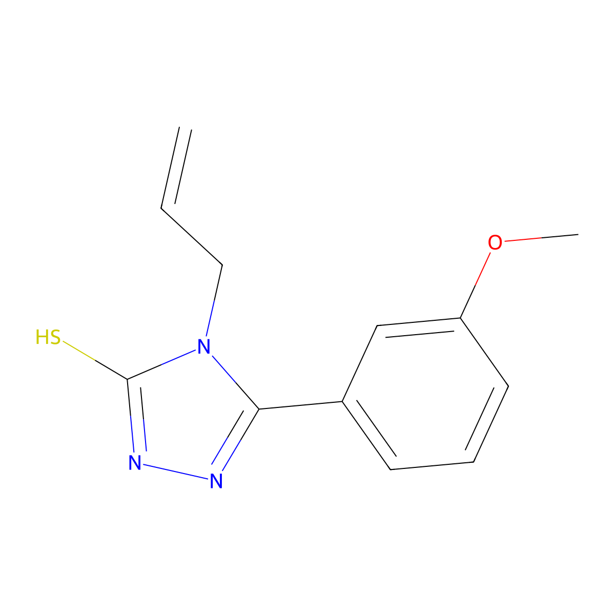4-allyl-5-(3-methoxyphenyl)-4H-1,2,4-triazole-3-thiol molecular structure, CAS 348593-63-5