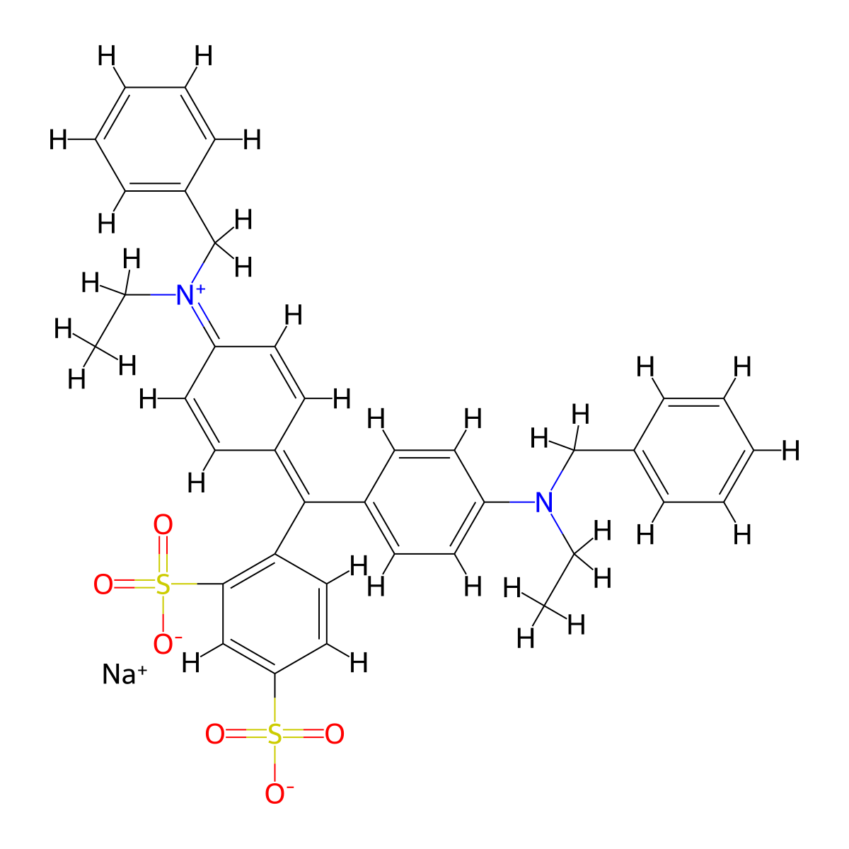 Acid Blue 7 molecular structure, CAS 3486-30-4