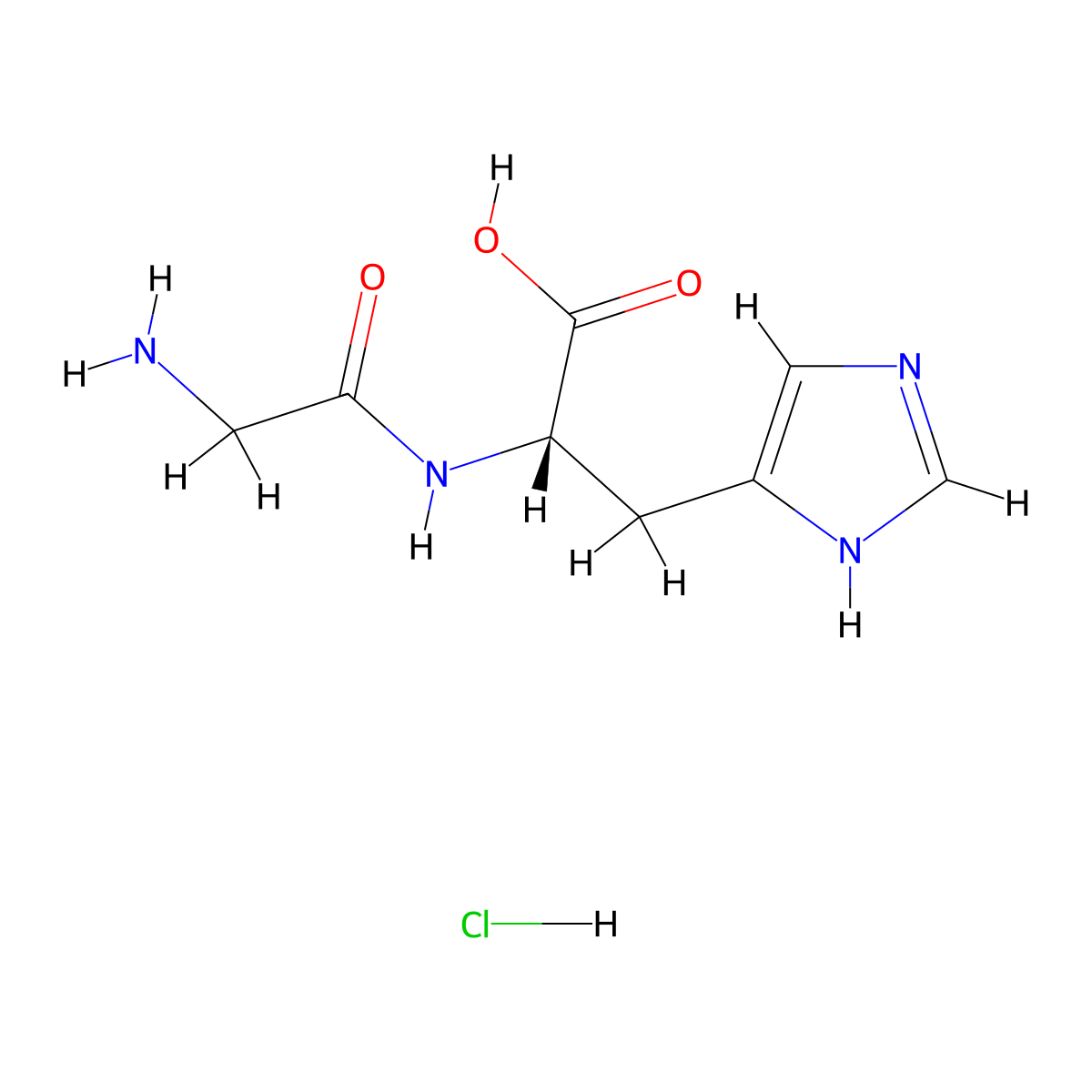 H-Gly-His-OH.HCl molecular structure, CAS 3486-76-8