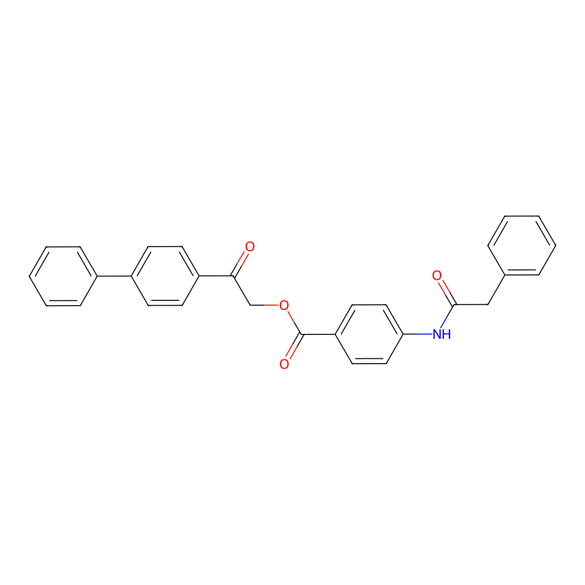 2-(Biphenyl-4-yl)-2-oxoethyl 4-[(phenylacetyl)amino]benzoate molecular structure, CAS 348600-27-1