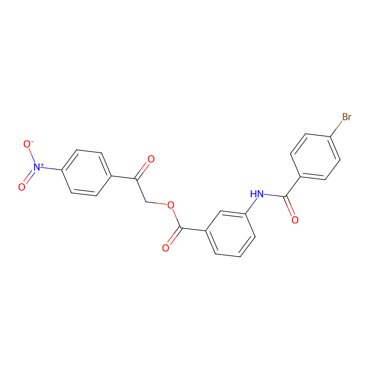 [2-(4-Nitrophenyl)-2-oxoethyl] 3-[(4-bromobenzoyl)amino]benzoate molecular structure, CAS 348600-64-6