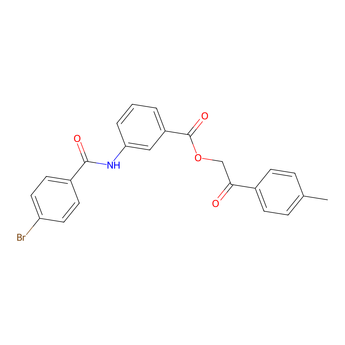 2-(4-Methylphenyl)-2-oxoethyl 3-[(4-bromobenzoyl)amino]benzoate molecular structure, CAS 348600-66-8